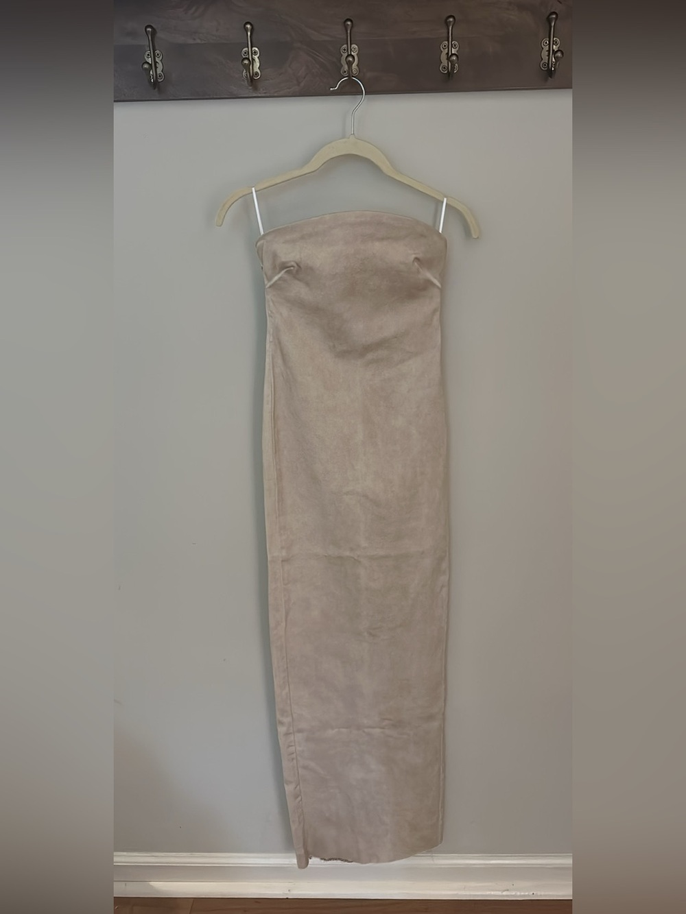 Zara beige strapless midi dress new with tags XS